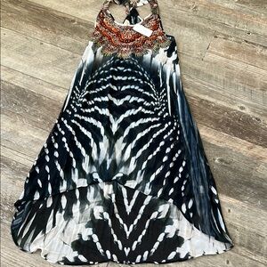 La Moda True Colours batik zebra coverup swim  Dress with Tribal Print